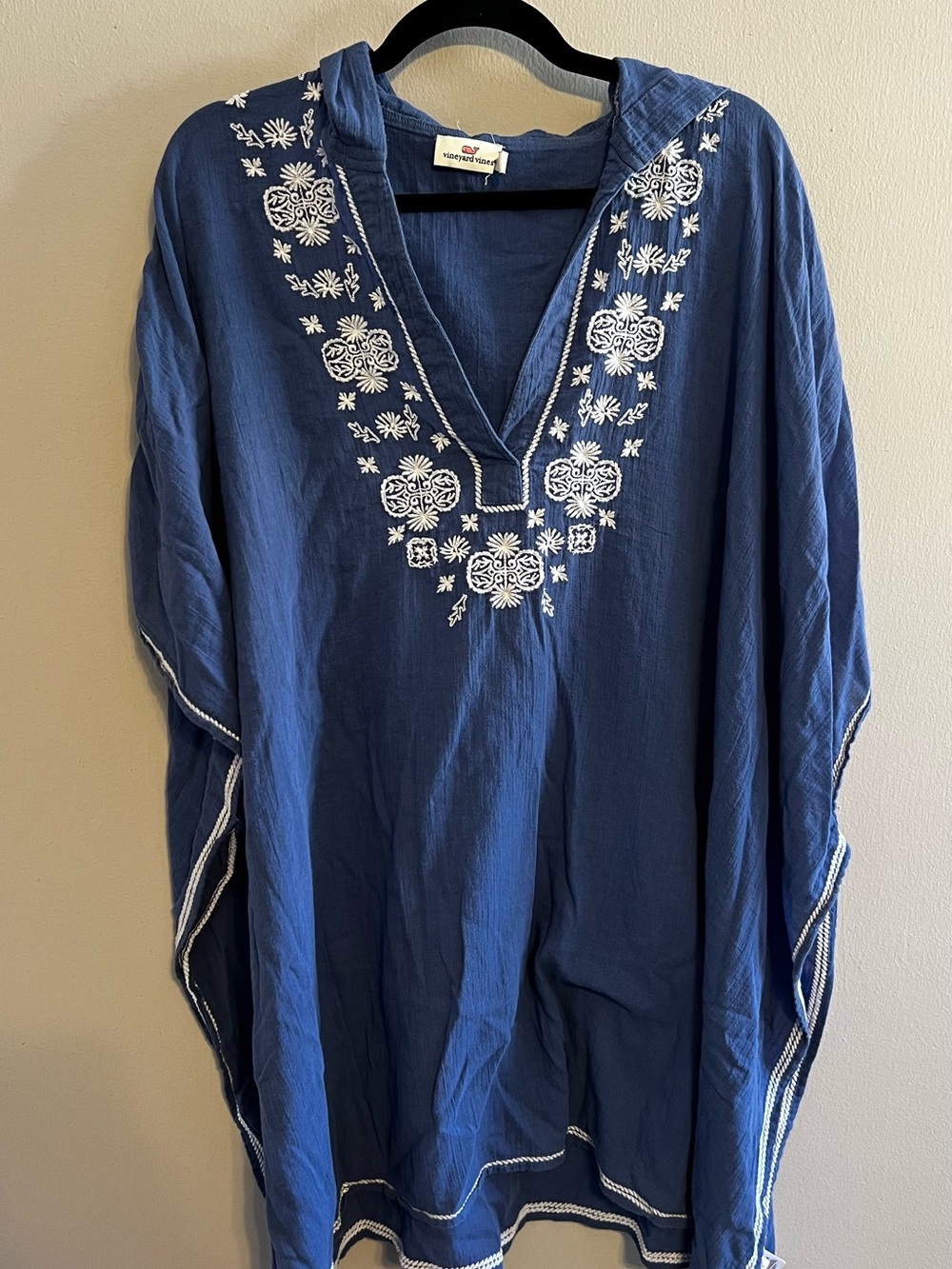 Vineyard Vines Hooded Embroidered Swim Coverup Tunic/Dress |Women’s M/L